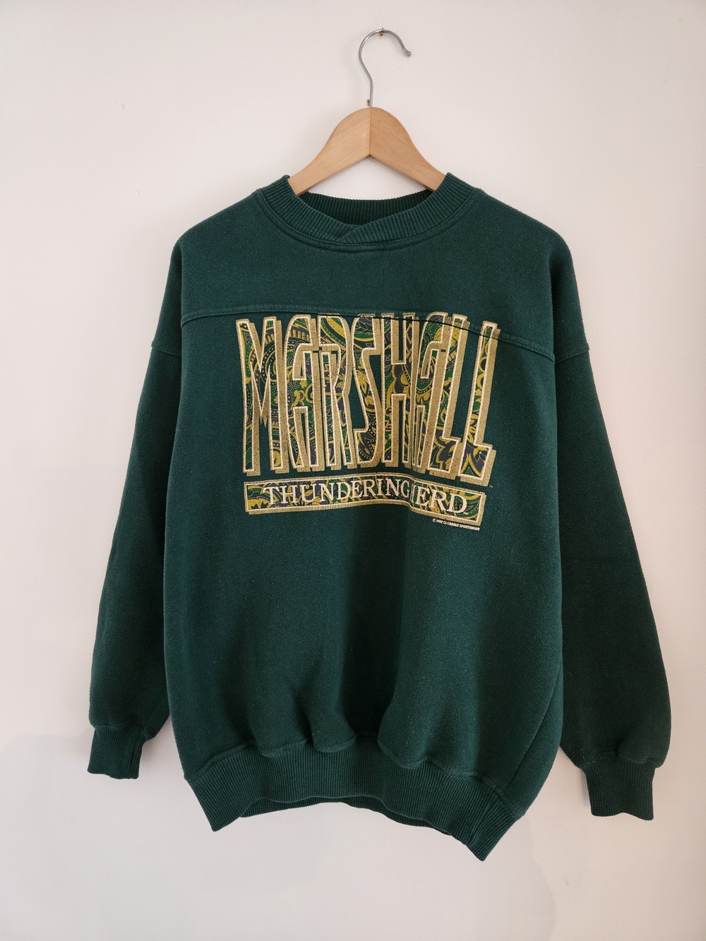 Vintage Marshall Thundering Herd Crewneck Sweatshirt College Football 1992